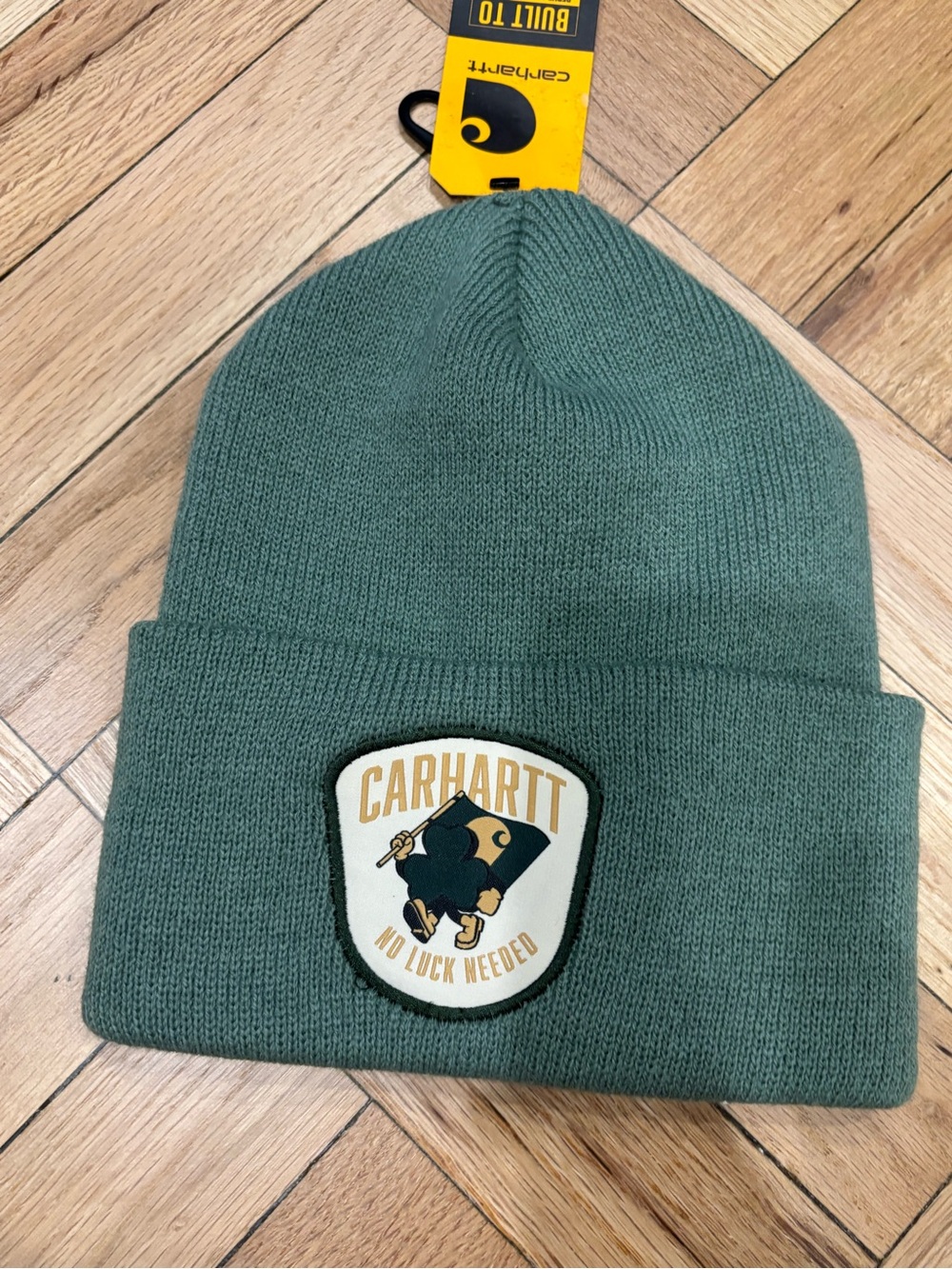 Carhartt Knit Beanie Adult Shamrock Patch No Luck Needed - Green